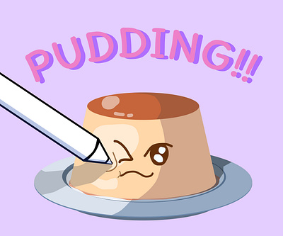 Pudding!🍮 cute design dessert figma flan food graphic design illustration pudding puding purin sweet vector