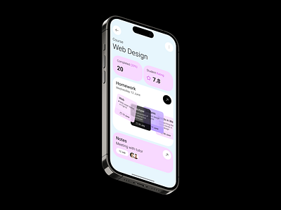CourseFlow – Student Dashboard UI appdesign education homeworktracker learning mobileapp student dashboard ui studentapp ui
