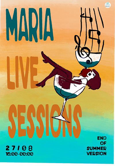 Maria Lounge Bar-private party-branding branding flyer graphic design ilustration poster