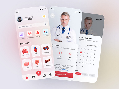 Healthcare Mobile UI Design android animation appointment booking creativedesgin design doctors app healthcare hospital app ios mobile app mobile ui ui uiux