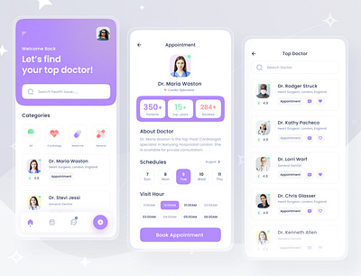 Doctor Appointment App Design app app design appointment branding design design inspo doctor doctor appointment figma illustration portfolio project project inspiration ui