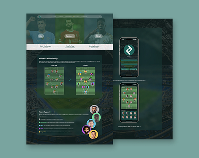 FFTime | Football Fantasy League Application Concept application application design case study case study design concept fantasy league figma football football design football fantasy league landing page logo logo design product design ui ui design user experience user interface ux design