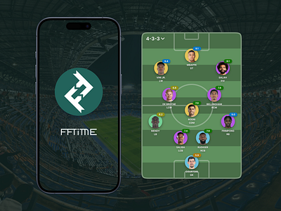 FFTime | Football Fantasy League Application Concept application application design case study case study design concept fantasy league figma football football design football fantasy league landing page logo logo design product design ui ui design user experience user interface ux design