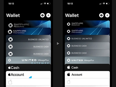 Apple Wallet fix credit card iphone mobile ui wallet