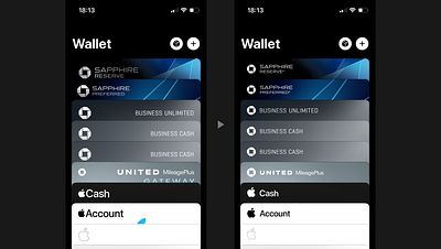 Apple Wallet fix credit card iphone mobile ui wallet