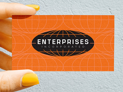 Enterprises Inc. Business Card brand branding design globe graphic design identity illustration logo logo mark orange severance typography ui vector