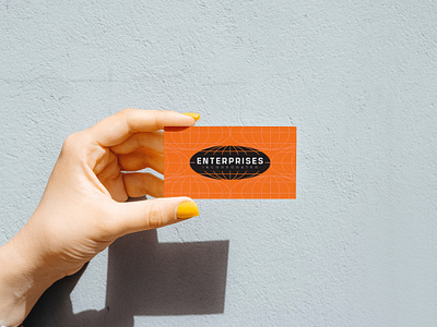 Enterprises Inc. Business Card brand branding design globe graphic design identity illustration logo logo mark orange severance typography ui vector