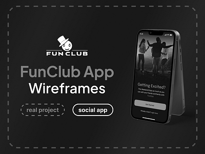 App Wireframes for FunClub App app design app wireframes figma ui user research ux ux research wireframes design wires