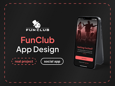 Social App Design for FunClub app design app ui apps figma figma app figma ui social app ui ui design user research ux ux design