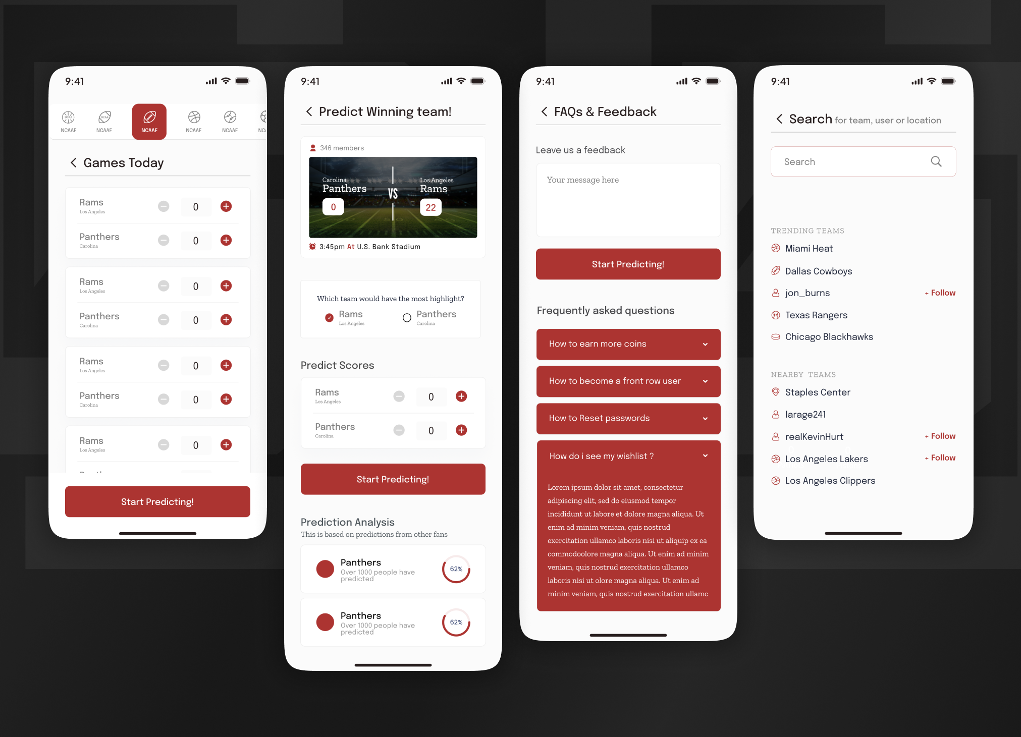 Social Sports App Design for GameDay by Muhammad Abdullah • UI