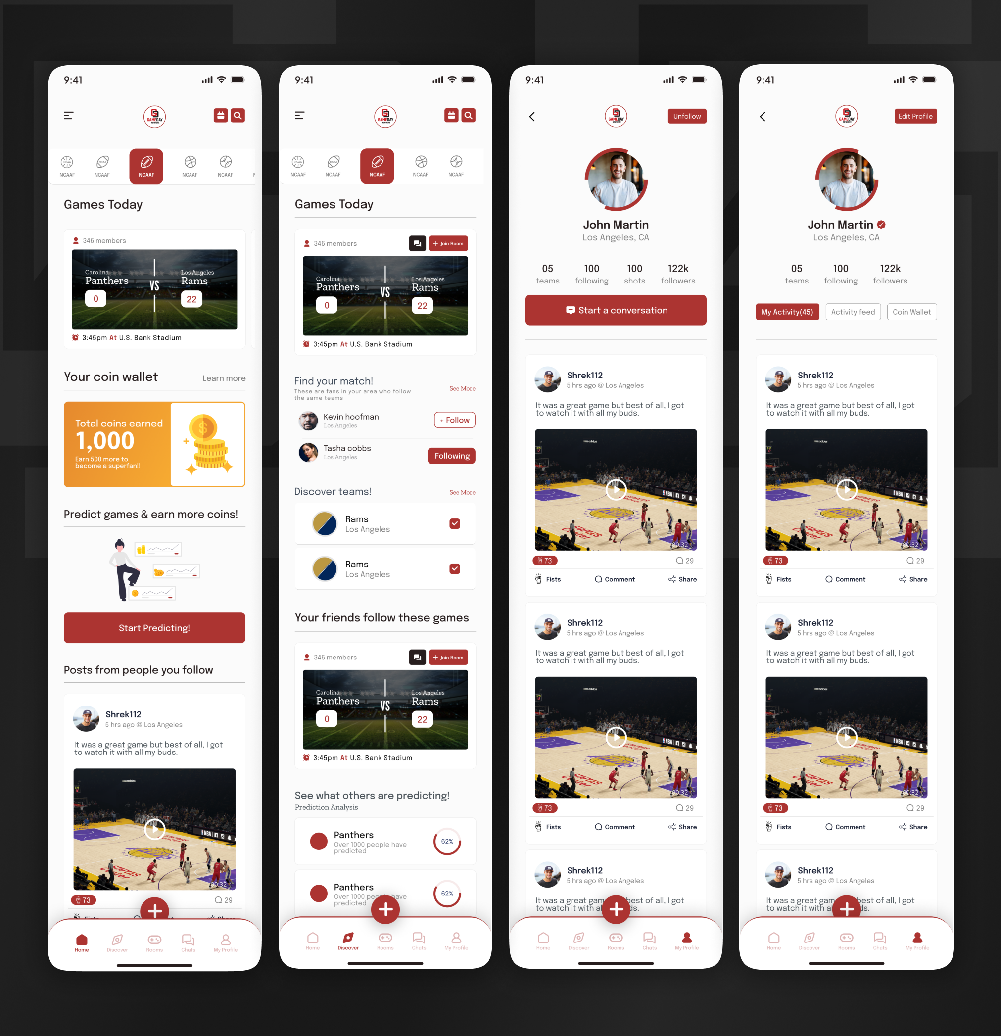 Social Sports App Design for GameDay by Muhammad Abdullah • UI