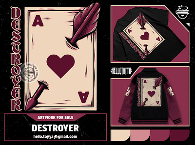 (DESIGN FOR SALE) Destroyer. Arrow illustration on card archery artwork artwork for sale branding card clothing clothing brand destroyer game card graphic design graphic tee illustration poster design retro design sticker design streetwear design tshirt tshirt design vintage design