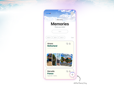 Larinka Mobile App Journal Section Version adventure best ui design branding design destination flight illustration logo mobile app plane travel trips ui uiux