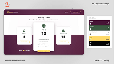 Day #030 - Pricing | 100 Days UI Challenge animation animation design daily 100 dailyui dailyuichallenge design graphic design interaction interaction design interface design motion graphics ui ui design user interface design visual design