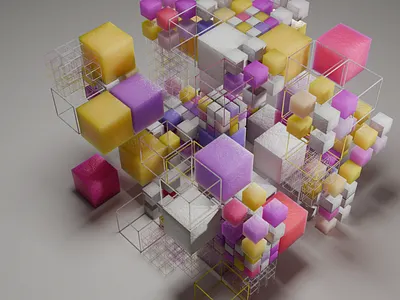 Cubes Geometrical Nodes Setup 3d blender geometry nodes graphic design