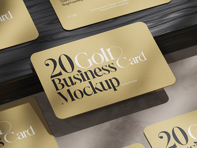 20 Gold Foil Business Card Mockup branding design graphic design illustration vector