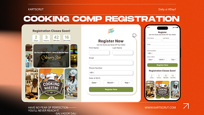 Cooking Competition Registration #DailyUI - Day 1 ui