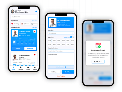 Telehealth & Telemedicine Mobile App Design ai telehealth app booking clinic consultation doctor doctor appointment health app healthcare ui hospital medical medication app medicine meditation patient pharmacy psychologist schedule telehealth telemedicine virtual consultation