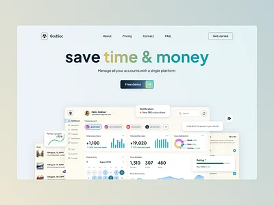 Screen For Manage All Your Accounts accountplatform bumazhnov concept screen dribbblenew heroscreen hype4academy squareplanet