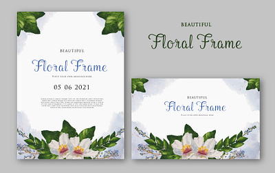 Beatiful watercolor Wedding card vector