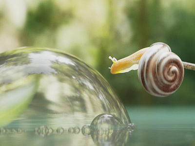 Snail :) 3d blender bug cycles insect macro shot modelling nature photorealistic snail