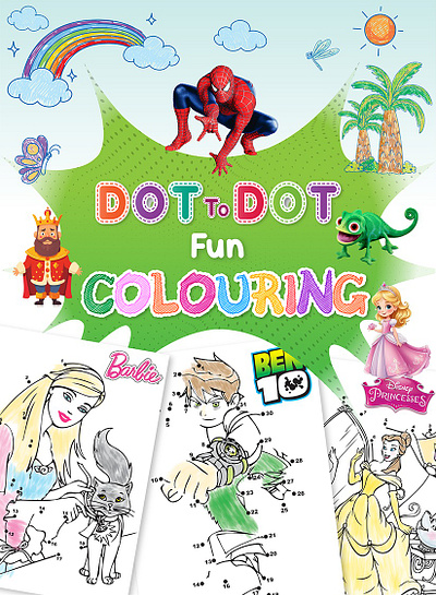 'Dot to Dot Colouring' book covers adobe illustrator book book covers book design book title cover cover design design graphic design photoshop title title for kids