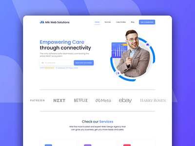 Website Design for Mik Web Solutions (Web Agency) figma figma website ui ui design ux ux design web web design website website design