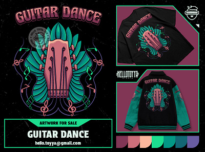 Guitar dance. Unique illustrations for t-shirts and merchandise artwork for sale band branding clothing event festival graphic design guitar illustration logo melody minimalist design music music poster music tshirt piano retro design streetwear tshirt design unique design