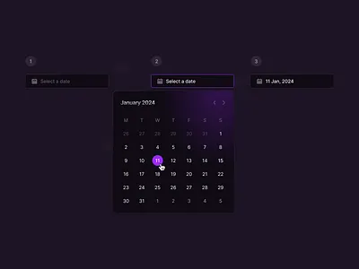 Calendar Component calendar calendar component clean design minimal product design saas ui ui design ux ux design