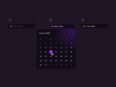 Calendar Component calendar calendar component clean design minimal product design saas ui ui design ux ux design