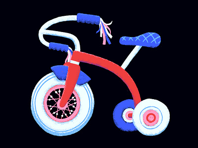 Cool Whip bicycle big wheel bike childhood colorful illustration kids memories memory tricycle trike vacation