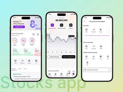 Concept stocks app finance app branding design graphic design illustration logo typography ui ux vector