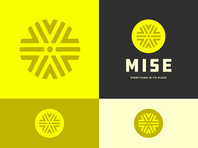 MGC 147: Mise Icon badge branding cooking geometric icon iconography lines lock up modern typography yellow