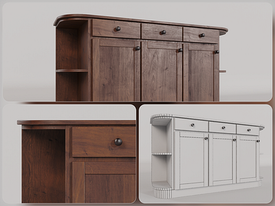 Day 04/30 - Wooden Drawer 3d 3dmodeling dailyrender furniturerender productrender