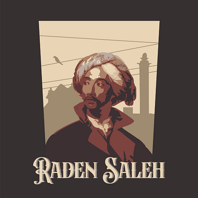 Raden Saleh artist detail graphic design hero illustration indonesia modern poster potrait vector vintage