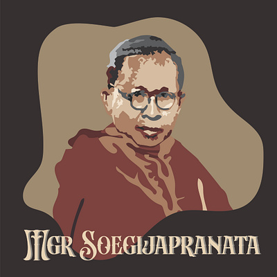 Mgr. Soegijapranata abstract artist artistic branding design graphic design illustation illustration indonesia indonesian modern potrait vector vintage