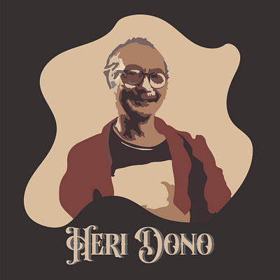 Heri Dono abstract artist artistic design graphic design illustration indonesia modern old painting potrait self simple vintage