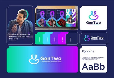 GenTwo app logo app branding connect fans graphic design icon logo logo abstract logo app logo creation logo design logo minimal logo minimalist logo modern mobile app software logo tech logo ui ux wordmark