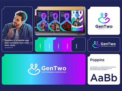 GenTwo app logo app branding connect fans graphic design icon logo logo abstract logo app logo creation logo design logo minimal logo minimalist logo modern mobile app software logo tech logo ui ux wordmark