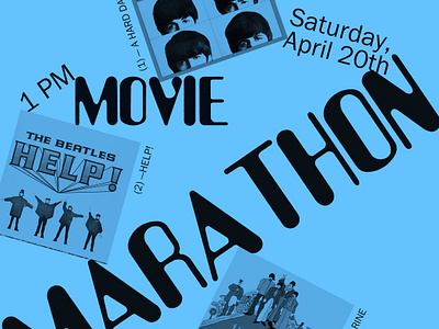 Beatles Movie Marathon beatles movie marathon movie poster poster typography