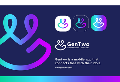 GenTwo app logo app app logo branding connect graphic design icon logo logo abstract logo g logo minimal logo minimalist logo modern love mobile mobile app software tech two ui ux