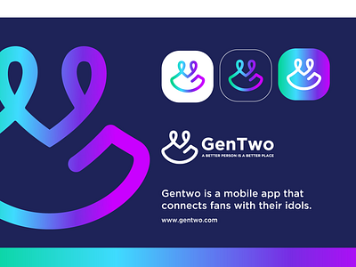 GenTwo app logo app app logo branding connect graphic design icon logo logo abstract logo g logo minimal logo minimalist logo modern love mobile mobile app software tech two ui ux