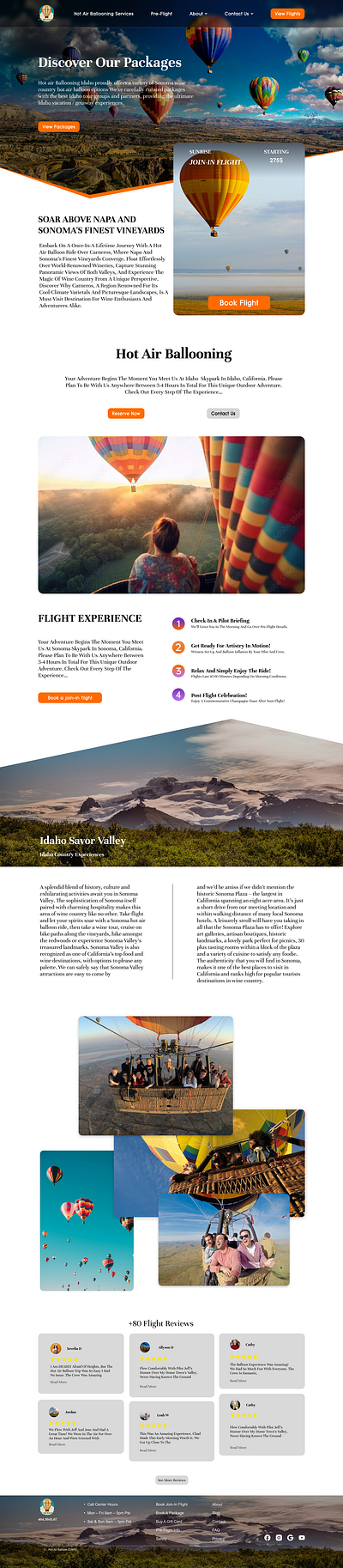 Hot air balloon figma landing page ui web page website