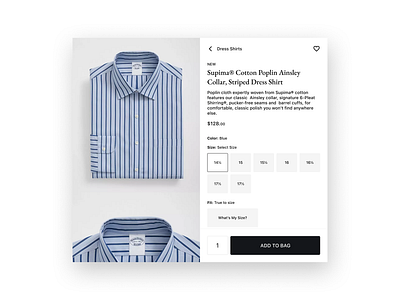 Brooks Brothers UI — Daily UI Product Card design ui ux web