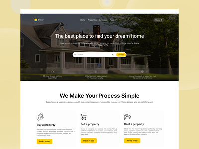 Real Estate Website Landing Page branding design graphic design landing page design landing page ui design product design real estate homepage design real estate website ui ui ux ui ux design user interface website desin