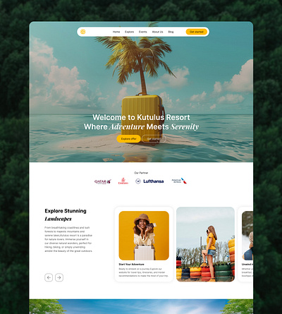 Relaxation Resort website homepage design homepage landing pge ui uiux ux website