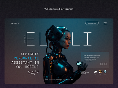 ELLI Virtual Assistant - Website Design branding midjourney ui virtual assistant web web design