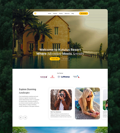 Relaxation Resort website homepage design homepage product design ui uiux ux website