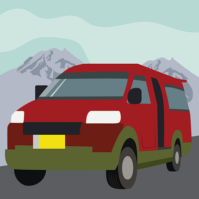 Angkutan Umum animation artist branding car design graphic design illustation modern mountain retro view