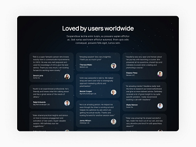 Testimonials section for web app app design graphic design typography ui ux